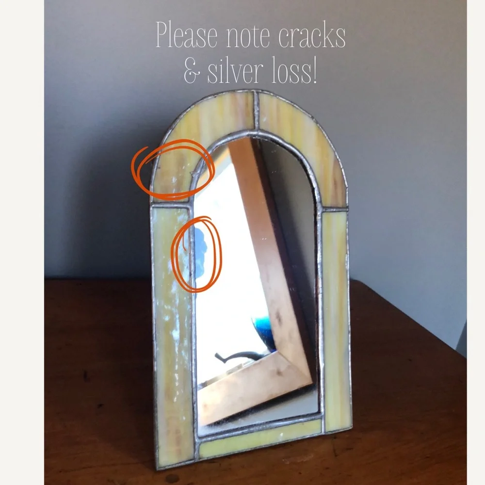 Vintage Stained Glass Vanity Mirror